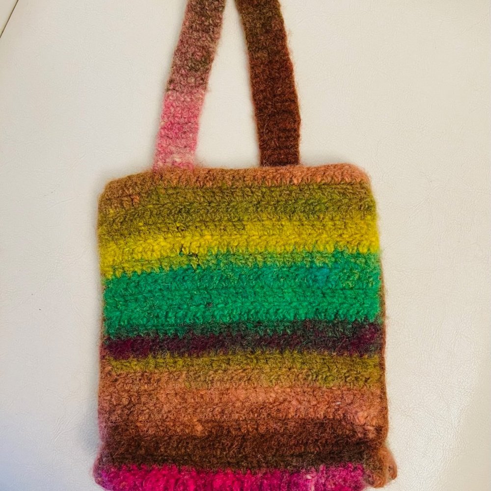 One of a kind felted wool purse handmade in NOLA